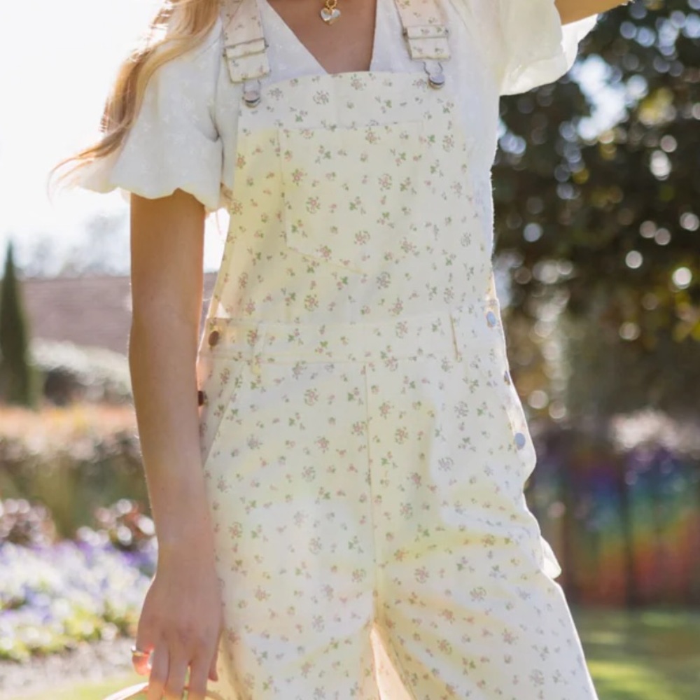 Floral Print Overalls